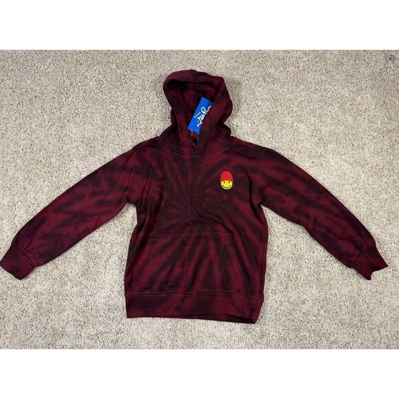 Eighty Eight Other - Eighty Eight Brand Kids Size 6 Tie Dye Hoodie Burgundy Smiley Face Pullover NWT